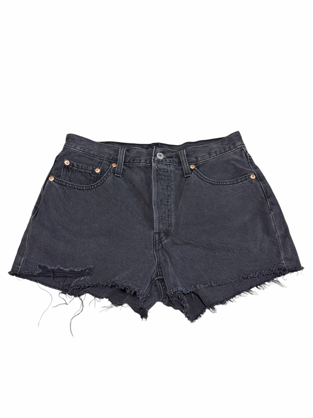 Levi's 501 Original High Rise Denim Cutoff Shorts |‎ Washed Black | Size 29